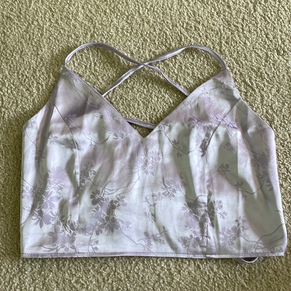 lace up purple halter
